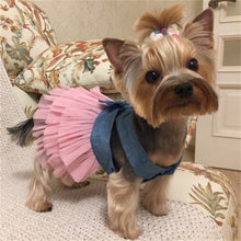 Load image into Gallery viewer, Summer Dress for Dog Pets Dog Clothes Chihuahua Wedding Dress Skirt Puppy Clothing Spring Dresses for Dogs Jean Pet Clothes XS-L