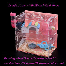 Load image into Gallery viewer, Blue Double Hamster Cage Large Size Dutch Pig Cage Acrylic Pet Nest Small Pet with 30x20x30cm
